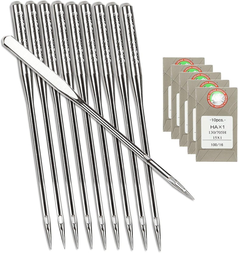APACALI 50 Pcs Sewing Machine Needles for Brother, Size 100/16 130/705H HAx1 Embroidery Machine Needles for Brother Sewing Machine (5 Pack of 10 Needles) - Image 1